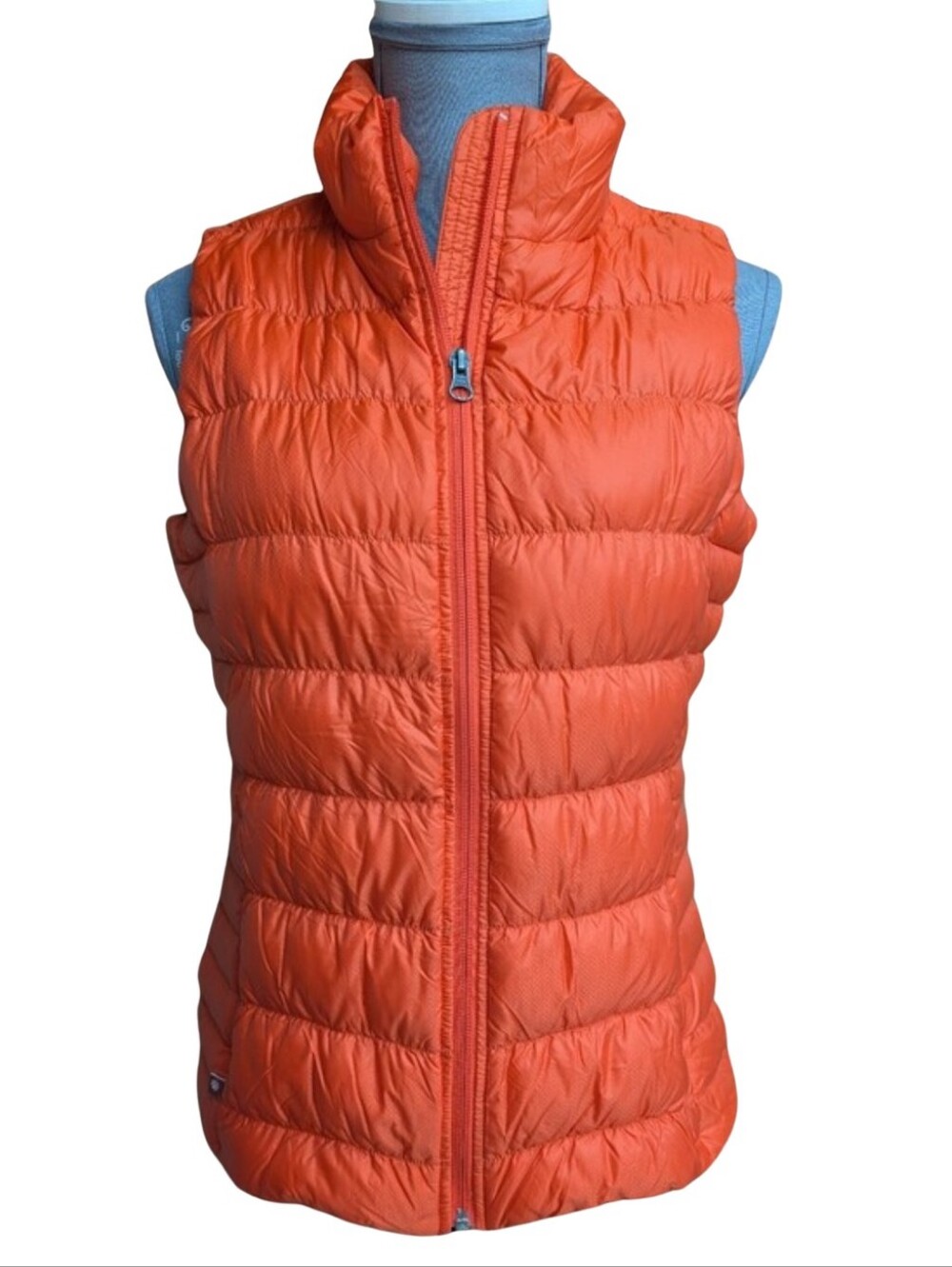 Athleta Downalicious Premium Goose Down Quilted Puffer Vest Orange Small S - Picture 2 of 9